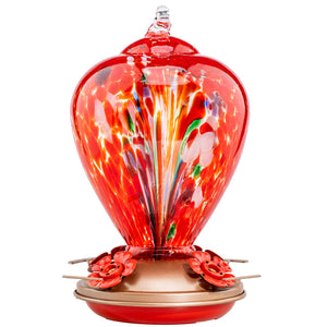 Crimson Calla glass hummingbird feeder by Mill Creek Products, detail image 3