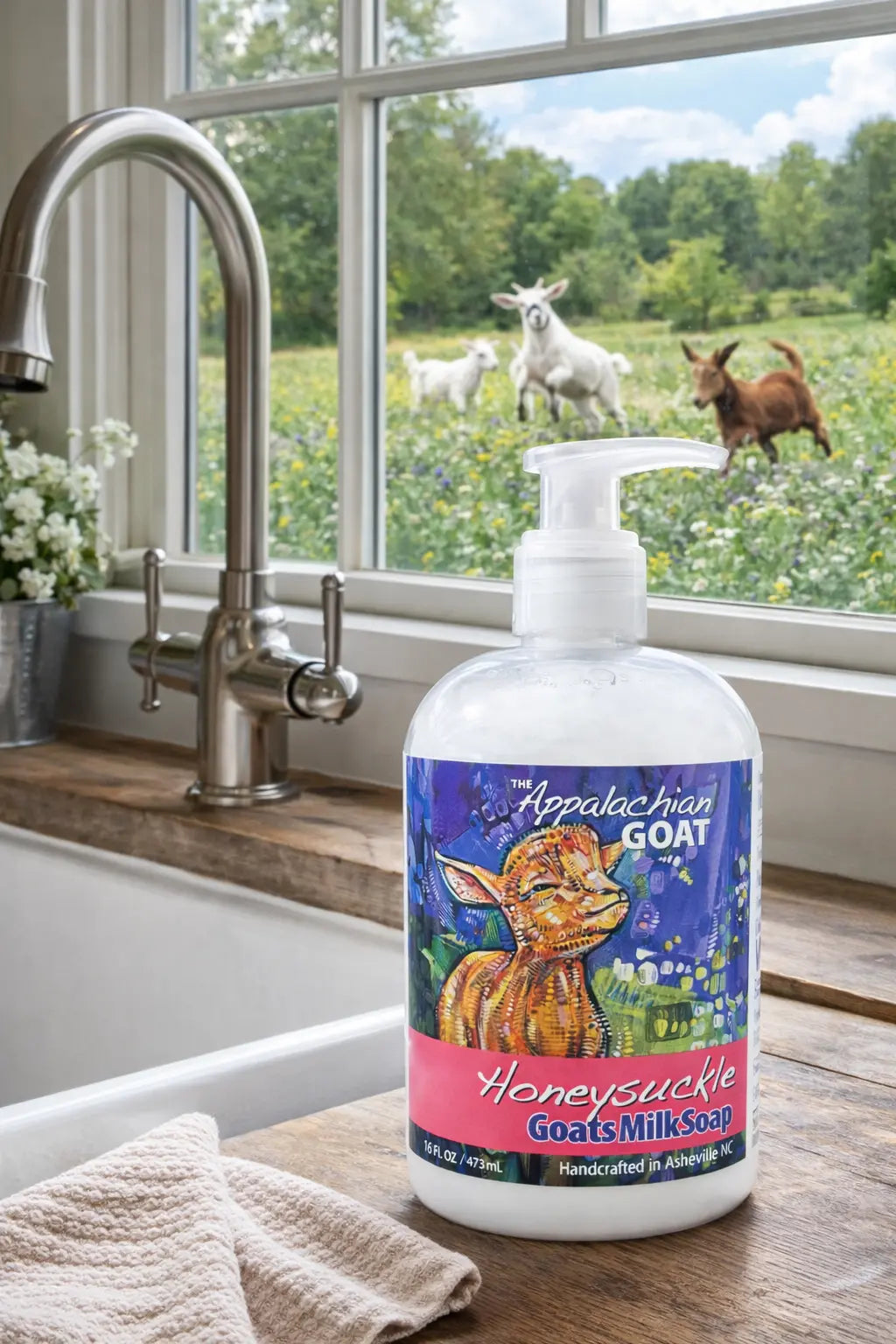 LIQUID SOAP - HONEYSUCKLE GOATS MILK 16 oz. Essential Journeys