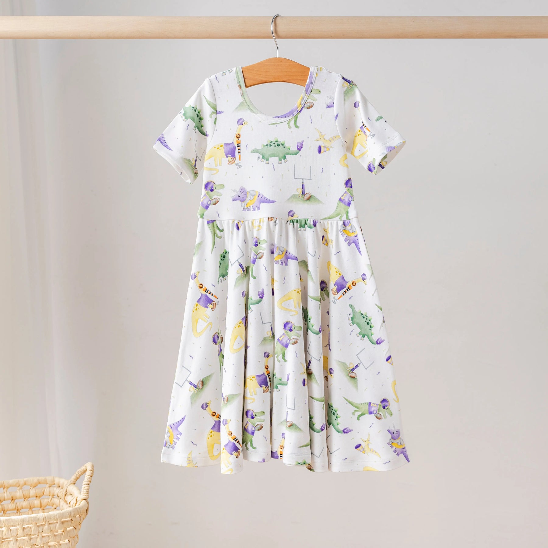 LSU Dino All-Stars Organic Cotton Dress for Kids Nola Tawk