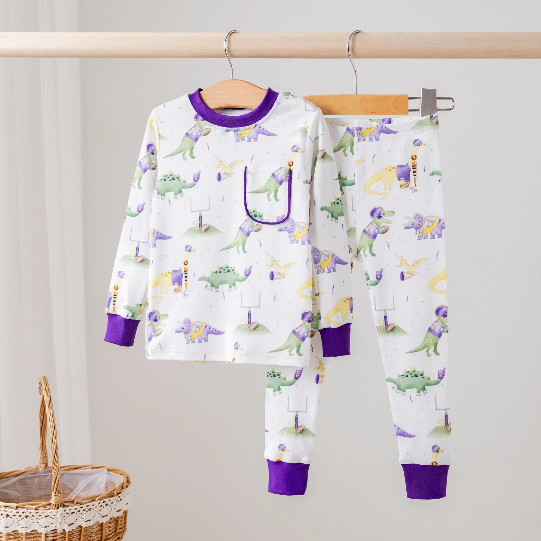 LSU Dinos All-Stars Organic Cotton Kids Pajamas Nola Tawk