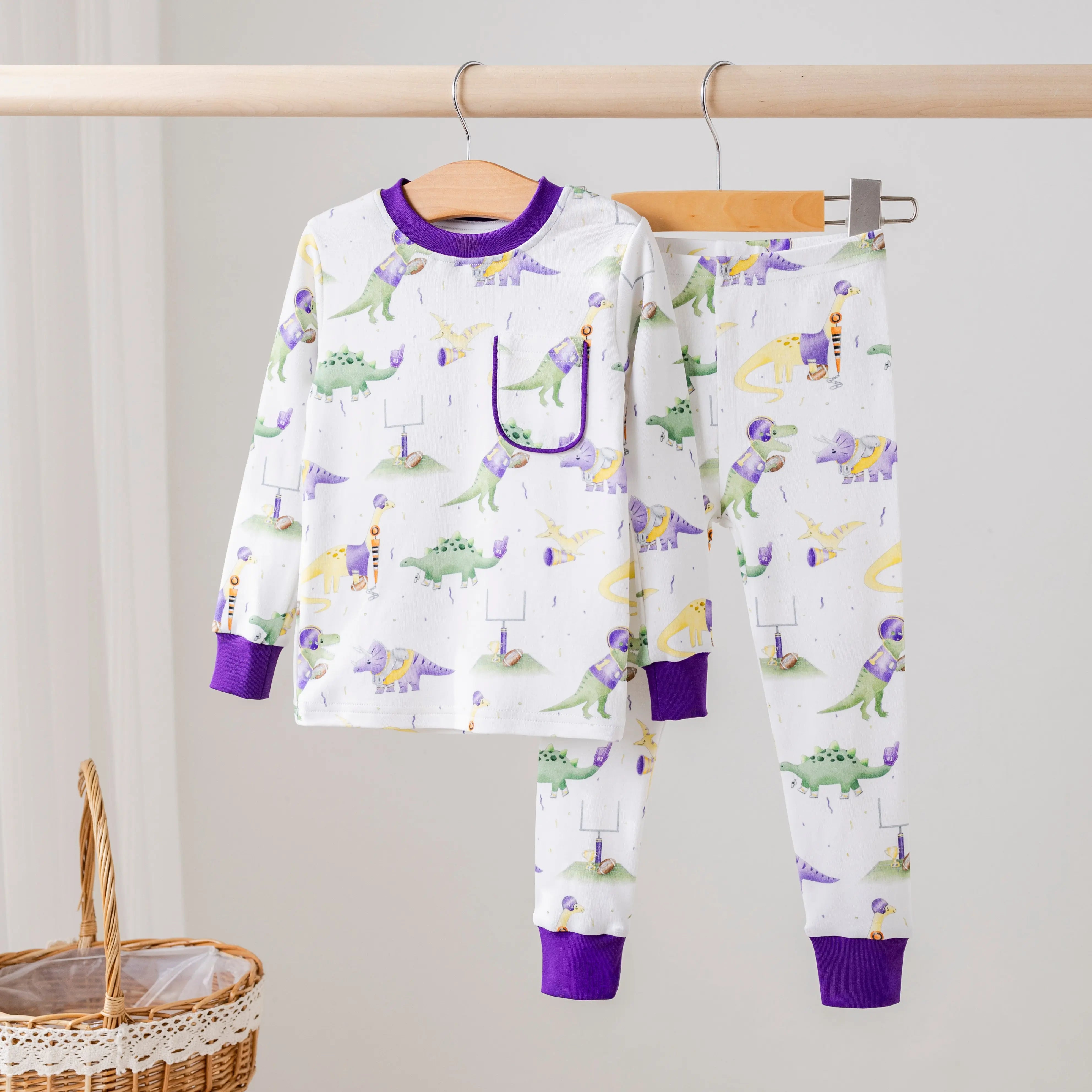 LSU Dinos All-Stars Organic Cotton Kids Pajamas Nola Tawk
