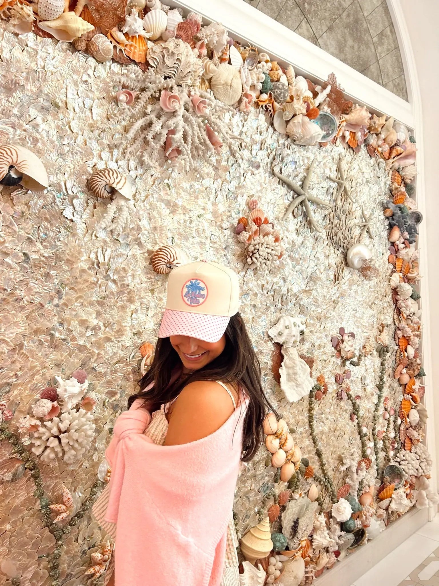 La Dolce Vita - Pink Polka Dot Trucker Hat KenzKustomz