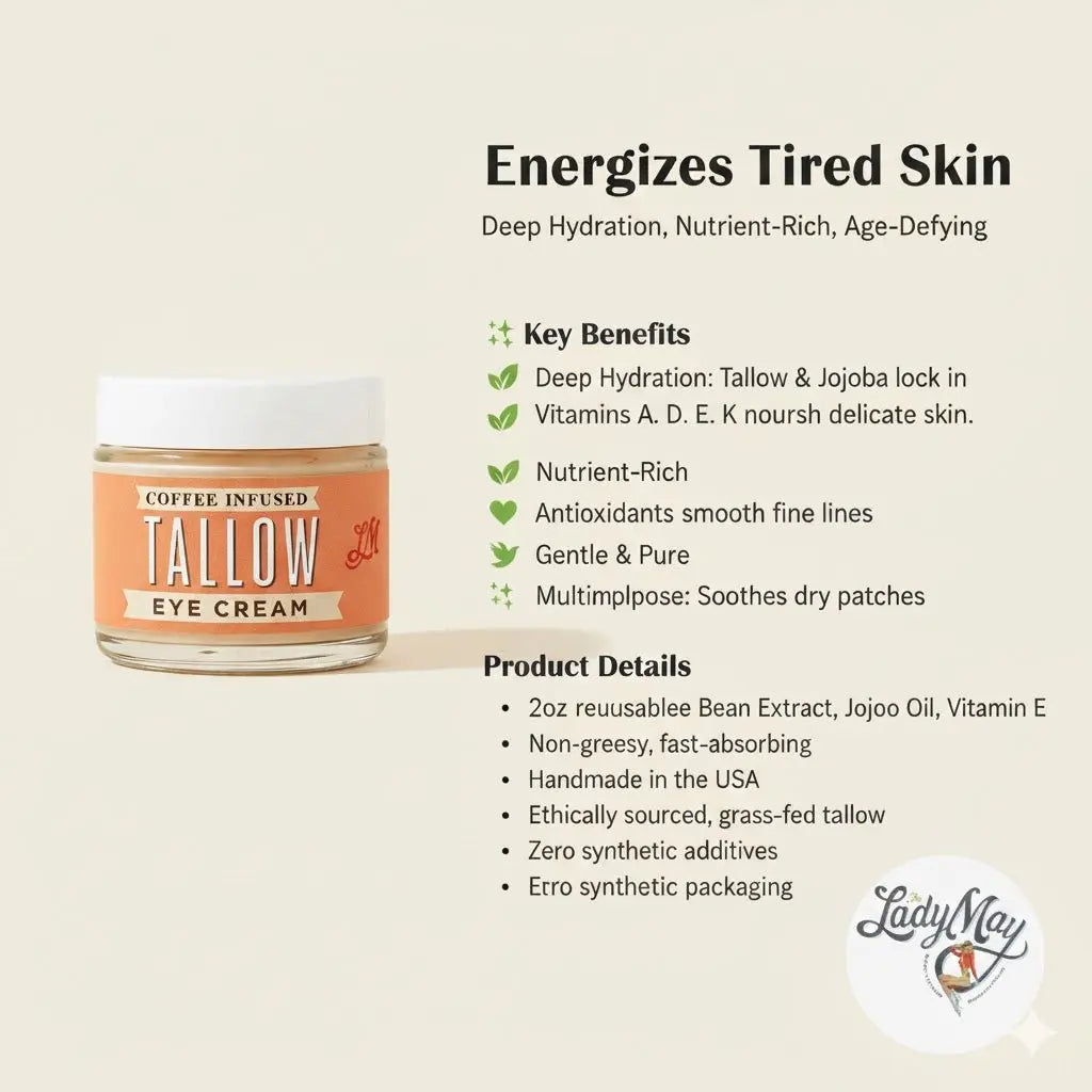 Lady May Coffee-Infused Tallow Eye Cream – Brighten, Firm & Revitalize Naturally The Lady May
