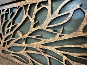 Large Birds in a Tree Gun Concealment Furniture, Concealed Shelf, Hidden Storage for Rifles, Shotguns, & Handguns