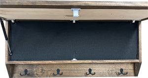 Deer Hunter Hidden Gun Storage - Coat Rack Concealment Shelf with Hooks for Coats, Bags, & Hats - Quick Access Hidden Gun Shelf - Hidden Storage Furniture with Secure Magnetic Lock