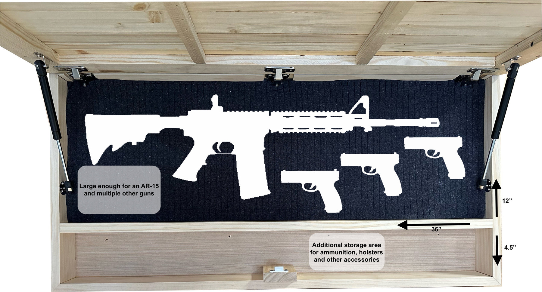 Horse Farm Wall Art Gun Concealment Furniture - Handcrafted Wooden Gun Cabinets - Gun Shelf Hidden Storage for Rifles, Shotguns, & Handguns - Quick Access Hidden Wall Safe (Extra Large)