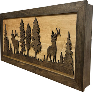 Deer and Elk Gun Concealment Furniture - Handcrafted Wooden Gun Cabinets - Gun Shelf Hidden Storage for Rifles, Shotguns, & Handguns - Quick Access Hidden Wall Safe (Extra Large)