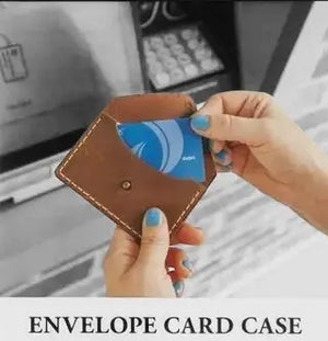 Leather Card Case: Handmade Envelope Wallet by Main Street Collective in Mississippi. Minimalist Wallet.