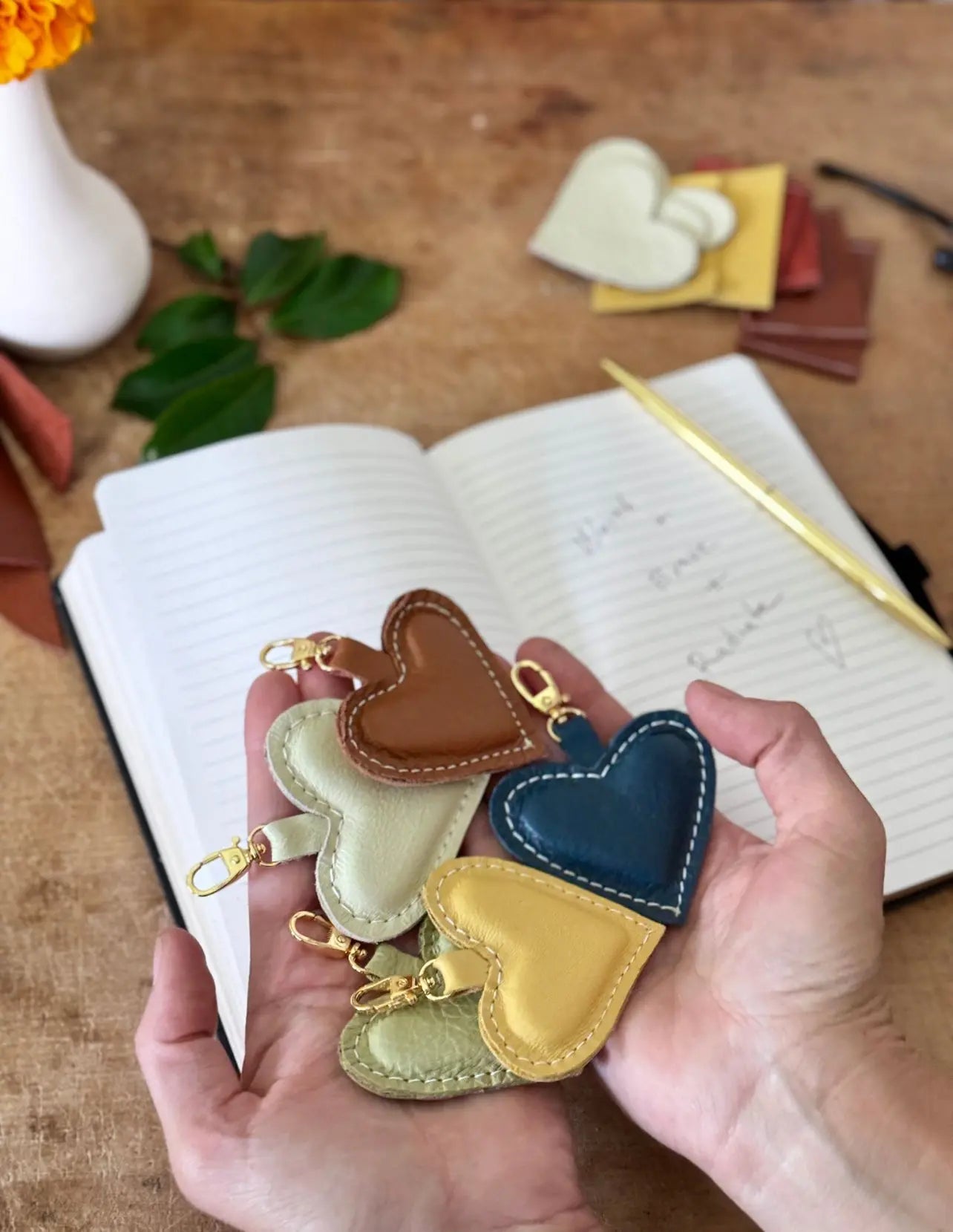 Leather Heart Charm Feelhandmade