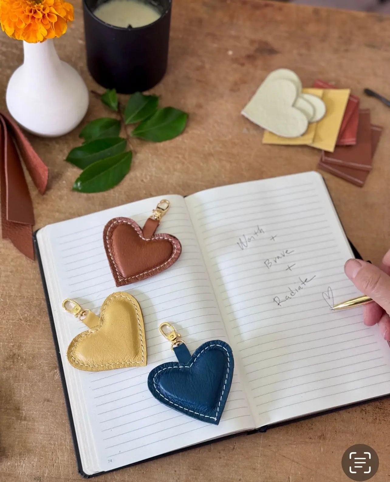 Leather Heart Charm Feelhandmade