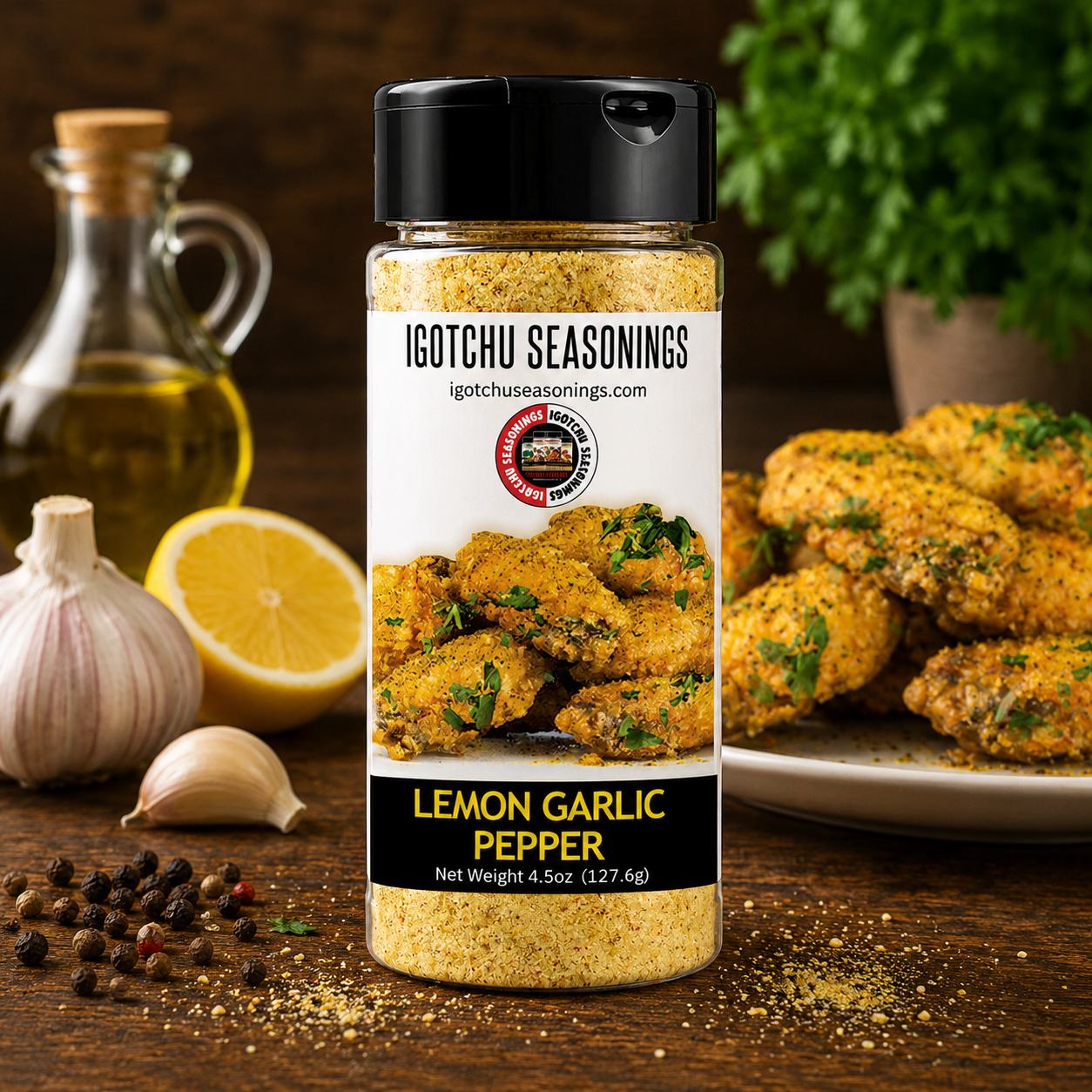 Igotchu Lemon Garlic Pepper seasoning by Igotchu Seasonings, Southern food gift main product photo