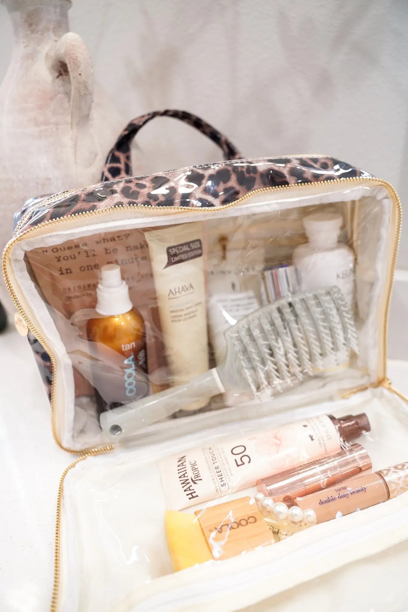 Leopard - Clear Coat Toiletry Case KenzKustomz