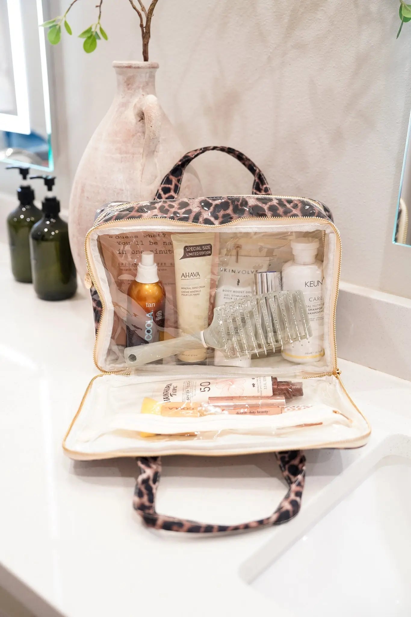 Leopard - Clear Coat Toiletry Case KenzKustomz
