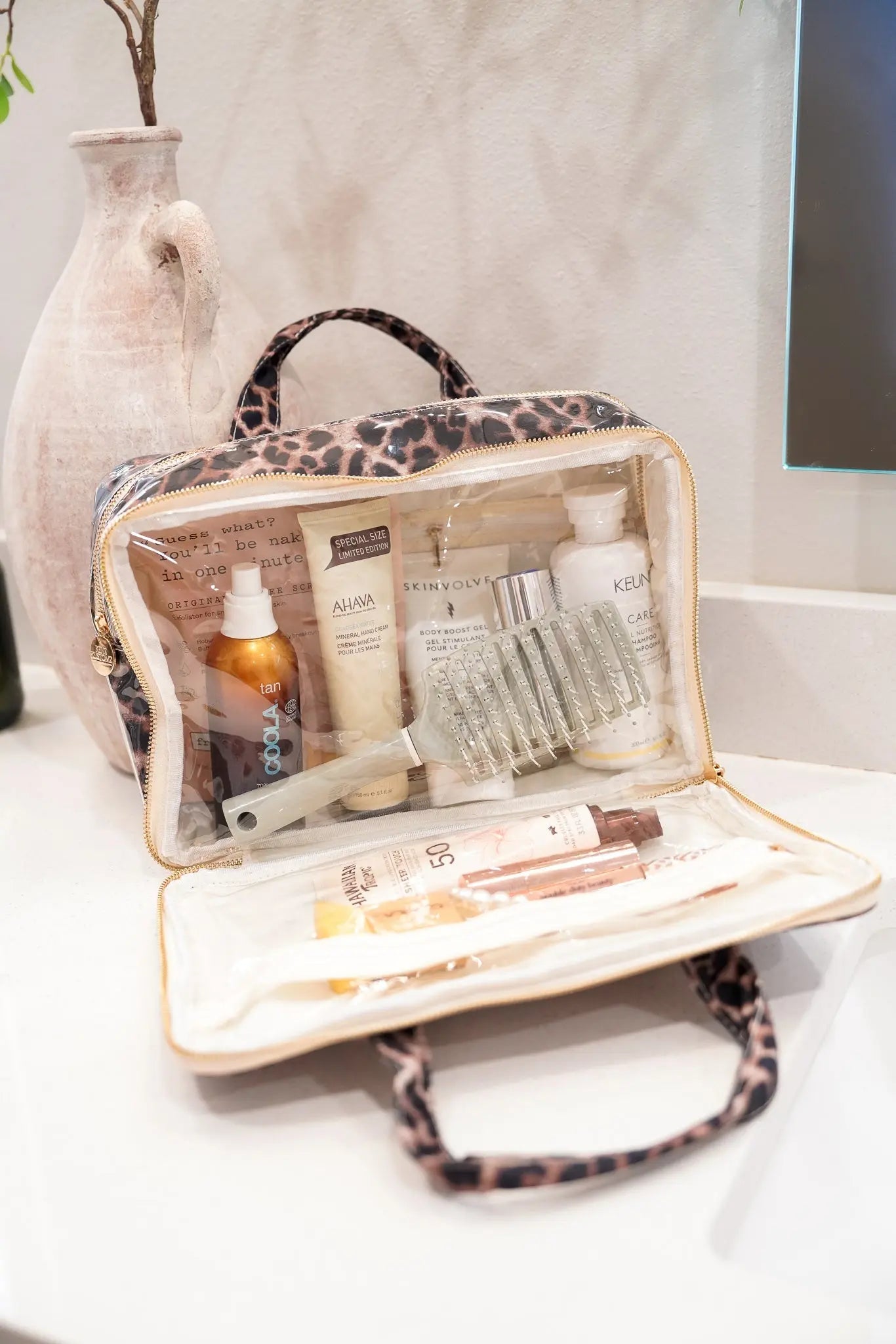 Leopard - Clear Coat Toiletry Case KenzKustomz