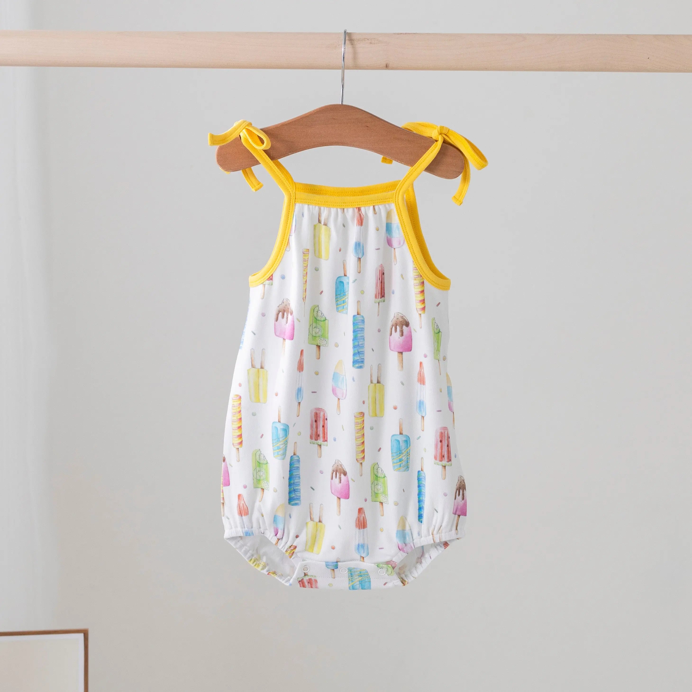 Let's Chill Organic Cotton Shoulder-Tie Onesie Nola Tawk
