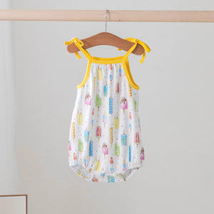 Let's Chill Organic Cotton Shoulder-Tie Onesie Nola Tawk