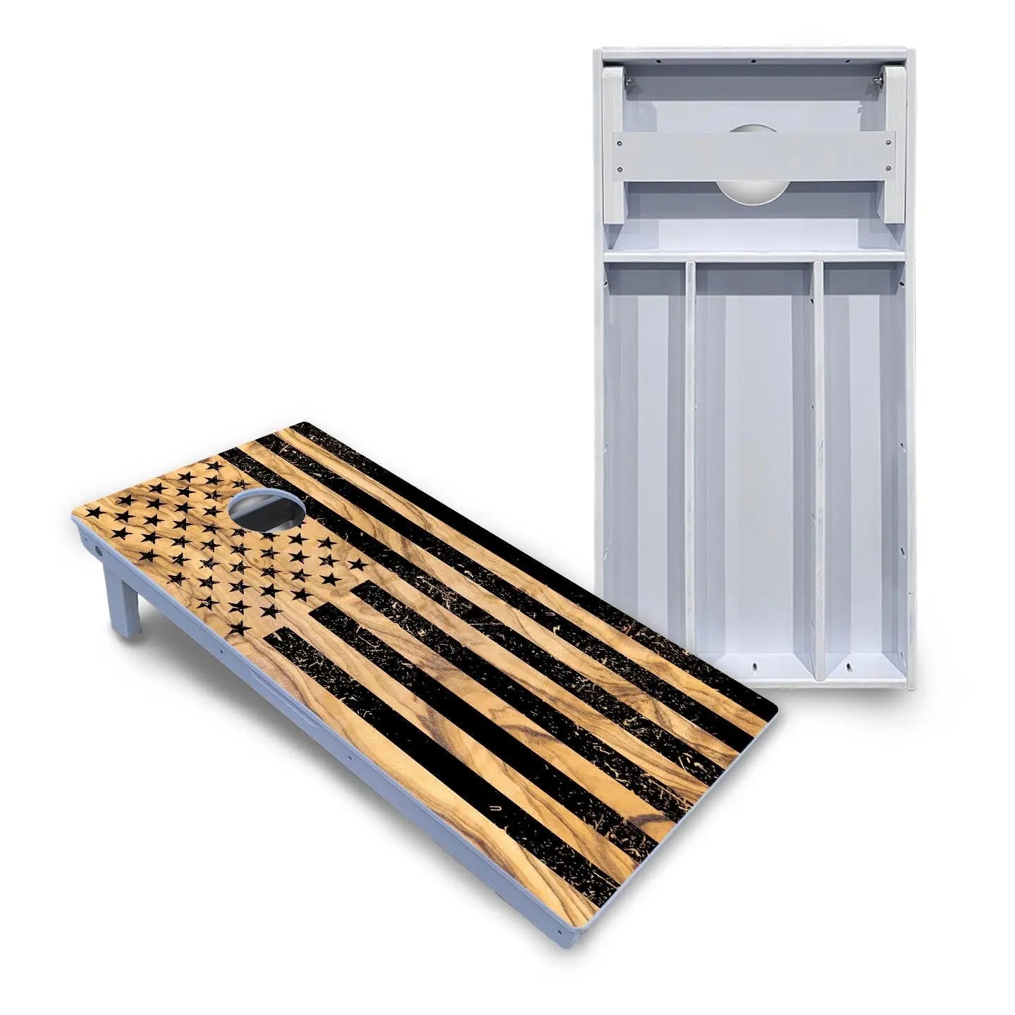 Light Wood Flag Cornhole Boards - All Weather Series Cornhole Solutions