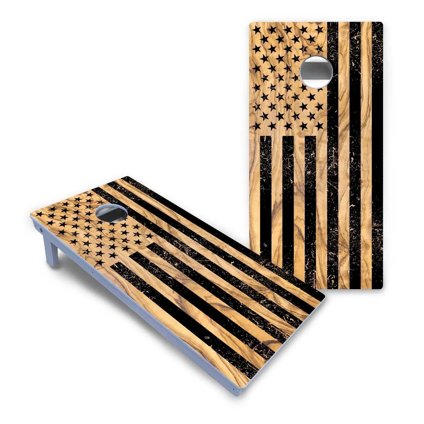 Light Wood Flag Cornhole Boards - All Weather Series Cornhole Solutions