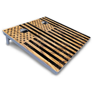 Light Wood Flag Cornhole Boards - All Weather Series Cornhole Solutions