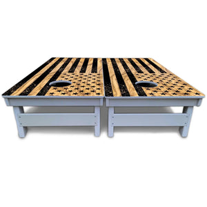 Light Wood Flag Cornhole Boards - All Weather Series Cornhole Solutions