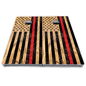 Light Wood Flag Cornhole Boards - All Weather Series Cornhole Solutions