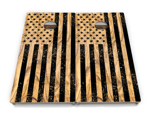 Light Wood Flag Cornhole Boards - Professional Tournament Series Cornhole Solutions