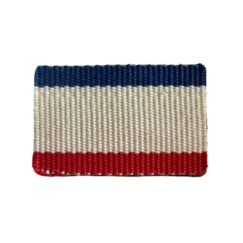 Firehose patch with red, white, and blue stripes in US flag colors.