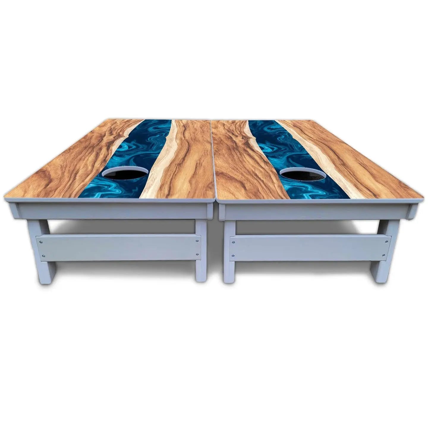 Live Edge River Cornhole Boards - All Weather Series Cornhole Solutions