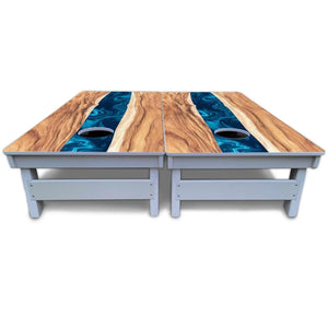 Live Edge River Cornhole Boards - All Weather Series Cornhole Solutions