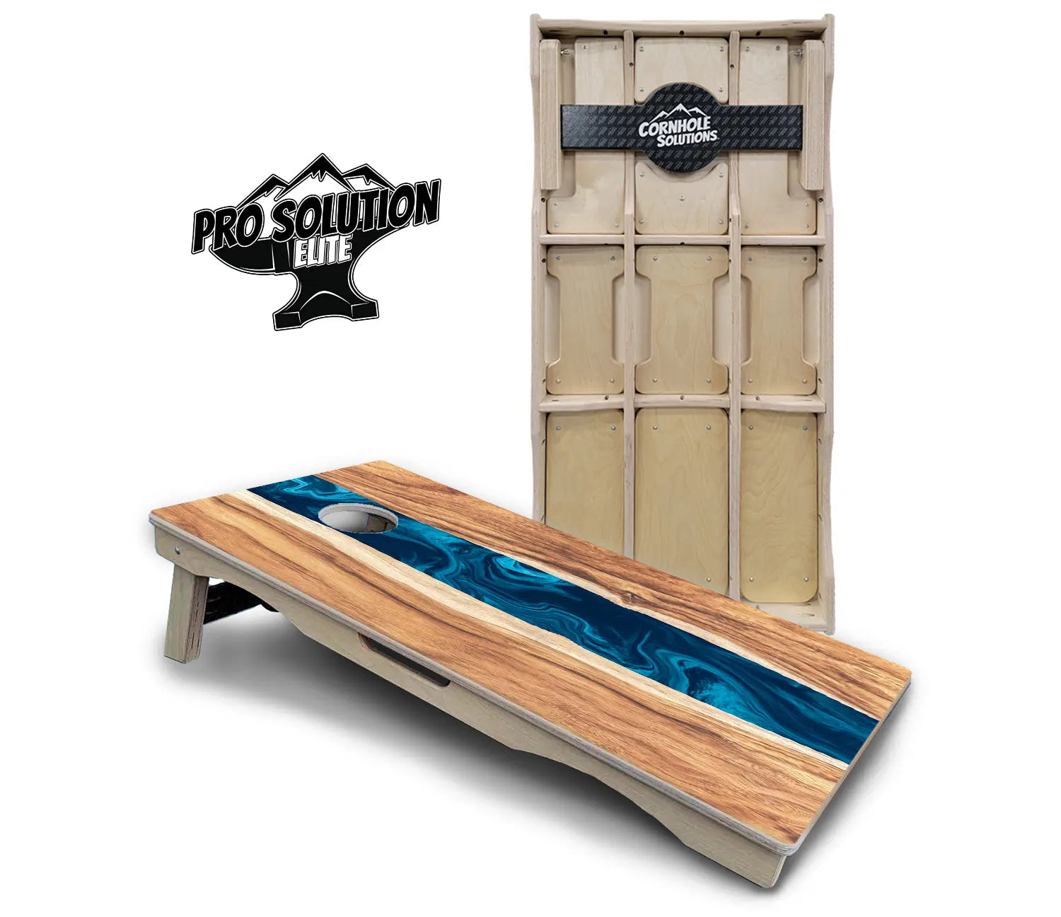 Live Edge River Cornhole Boards - Pro Solution Elite Series Cornhole Solutions