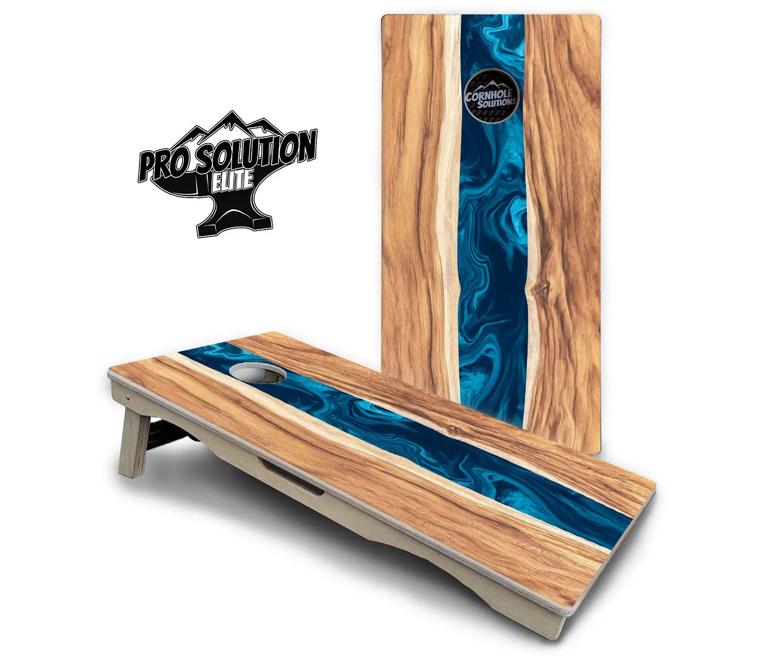 Live Edge River Cornhole Boards - Pro Solution Elite Series Cornhole Solutions