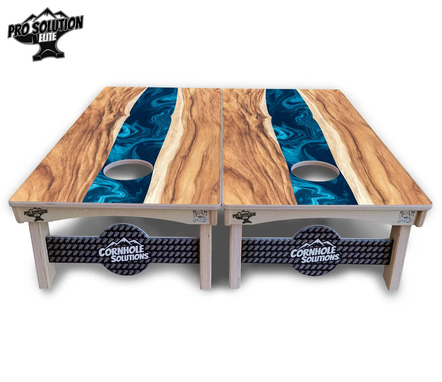 Live Edge River Cornhole Boards - Pro Solution Elite Series Cornhole Solutions