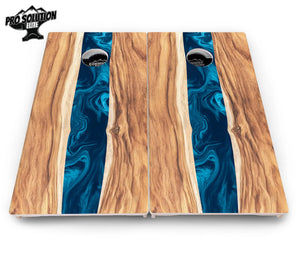 Live Edge River Cornhole Boards - Pro Solution Elite Series Cornhole Solutions
