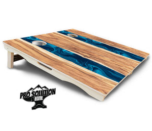 Live Edge River Cornhole Boards - Pro Solution Elite Series Cornhole Solutions