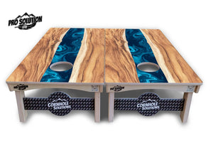 Live Edge River Cornhole Boards - Pro Solution Lite Series Cornhole Solutions