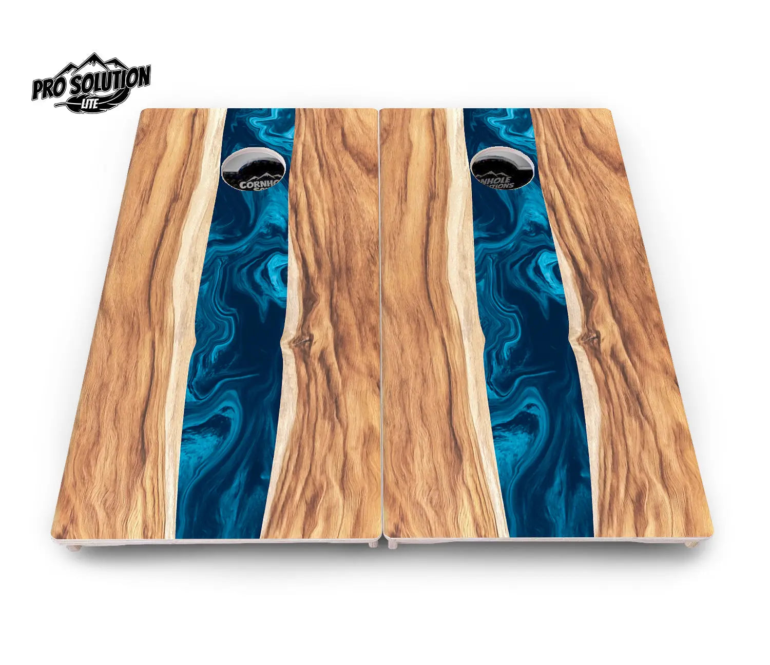 Live Edge River Cornhole Boards - Pro Solution Lite Series Cornhole Solutions