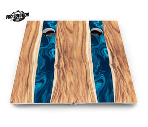Live Edge River Cornhole Boards - Pro Solution Lite Series Cornhole Solutions