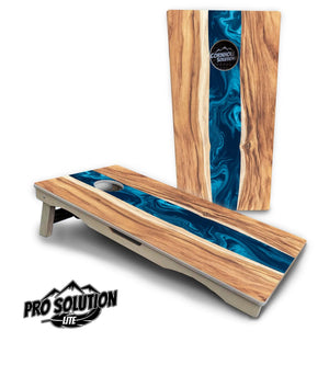 Live Edge River Cornhole Boards - Pro Solution Lite Series Cornhole Solutions