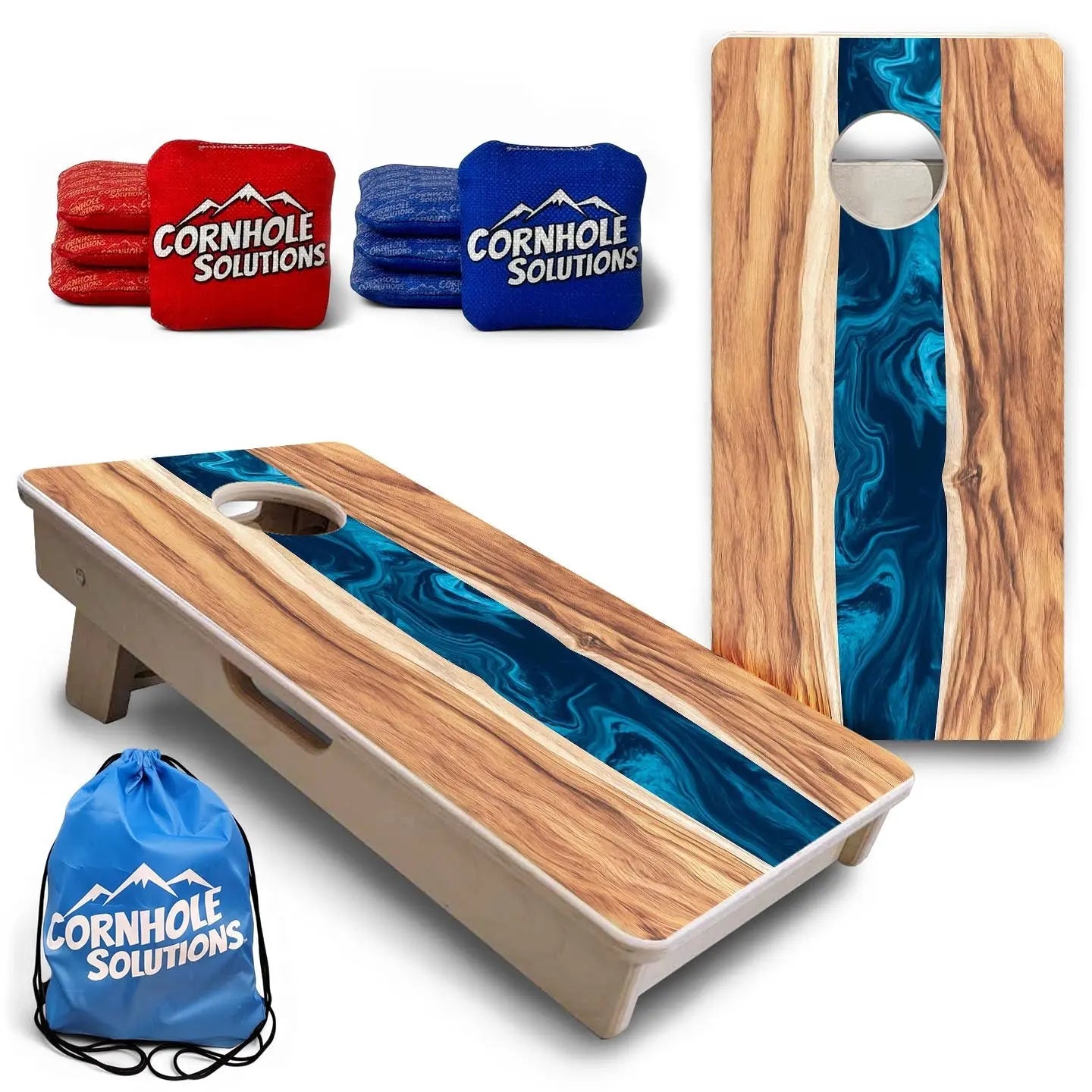 Live Edge River - Mini or Vacation Size Cornhole Boards Cornhole Solutions