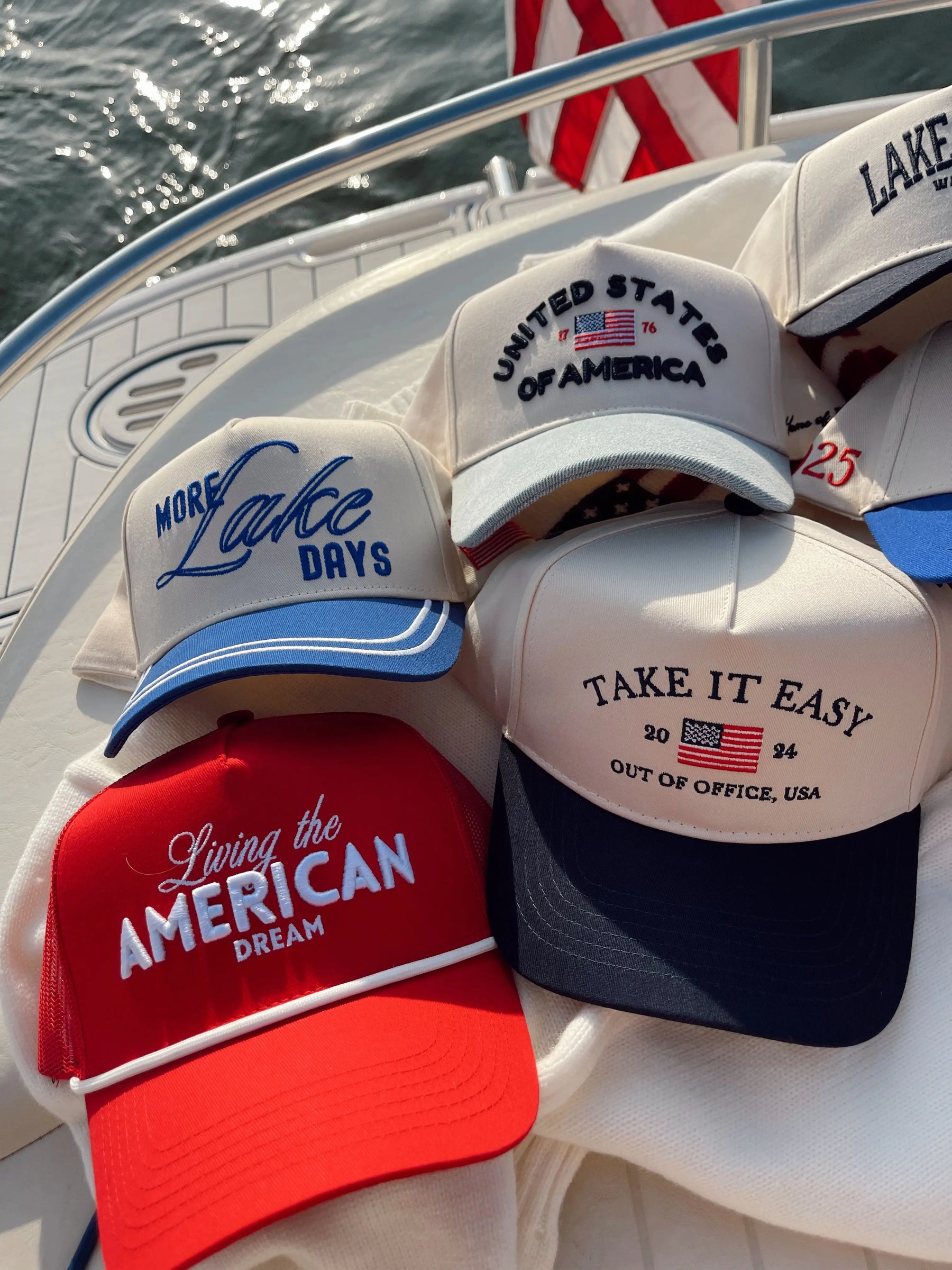 Living the American Dream - Red Vintage Trucker Hat KenzKustomz
