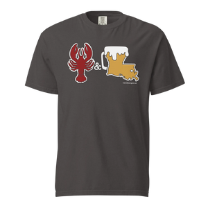 Louisiana Beer Mug Tee - Crawfish & Beer - COMFORT COLORS BRAND TEE Drink Beer Gear