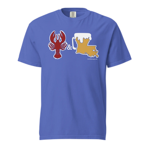 Louisiana Beer Mug Tee - Crawfish & Beer - COMFORT COLORS BRAND TEE Drink Beer Gear