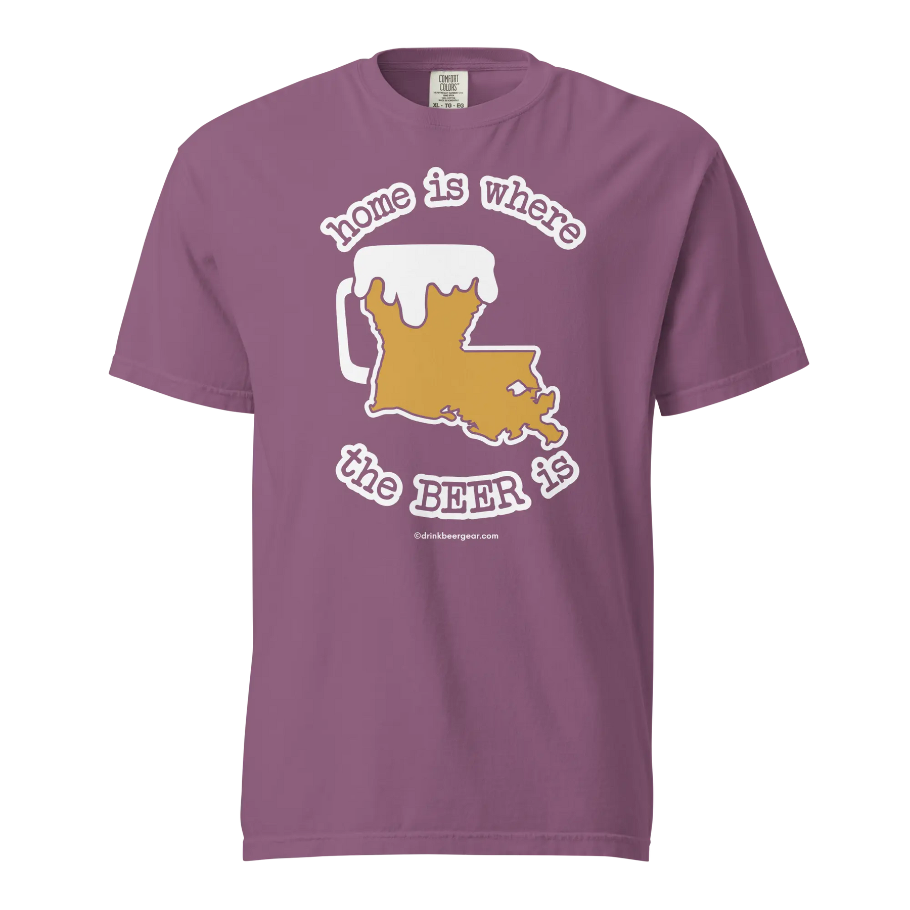 Louisiana Beer Mug Tee – Home Is Where The Beer Is - COMFORT COLORS BRAND TEE Drink Beer Gear