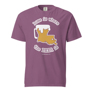 Louisiana Beer Mug Tee – Home Is Where The Beer Is - COMFORT COLORS BRAND TEE Drink Beer Gear