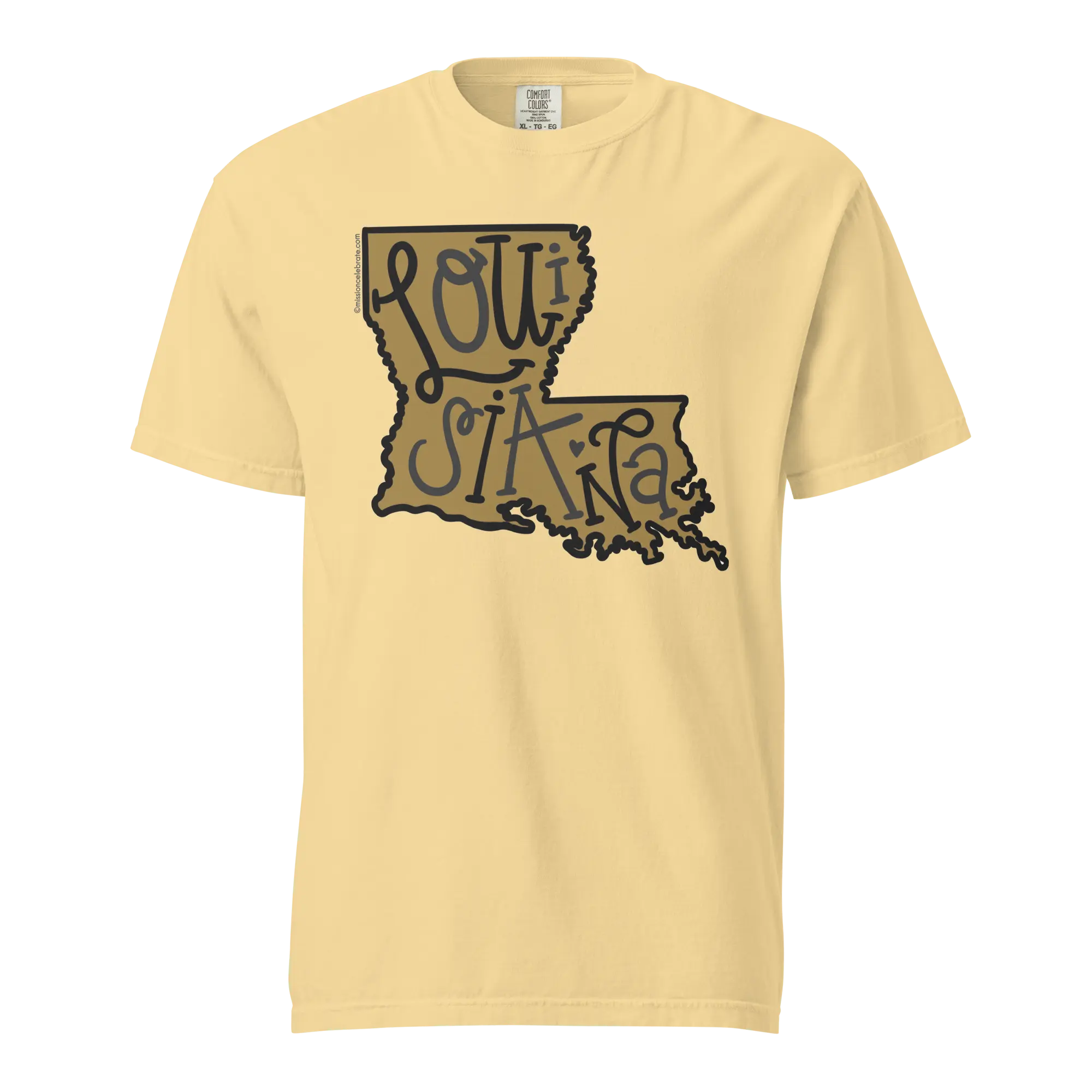 Louisiana T-shirt, Handlettered State Map Design, Comfort Colors Tee - Main Street Collective