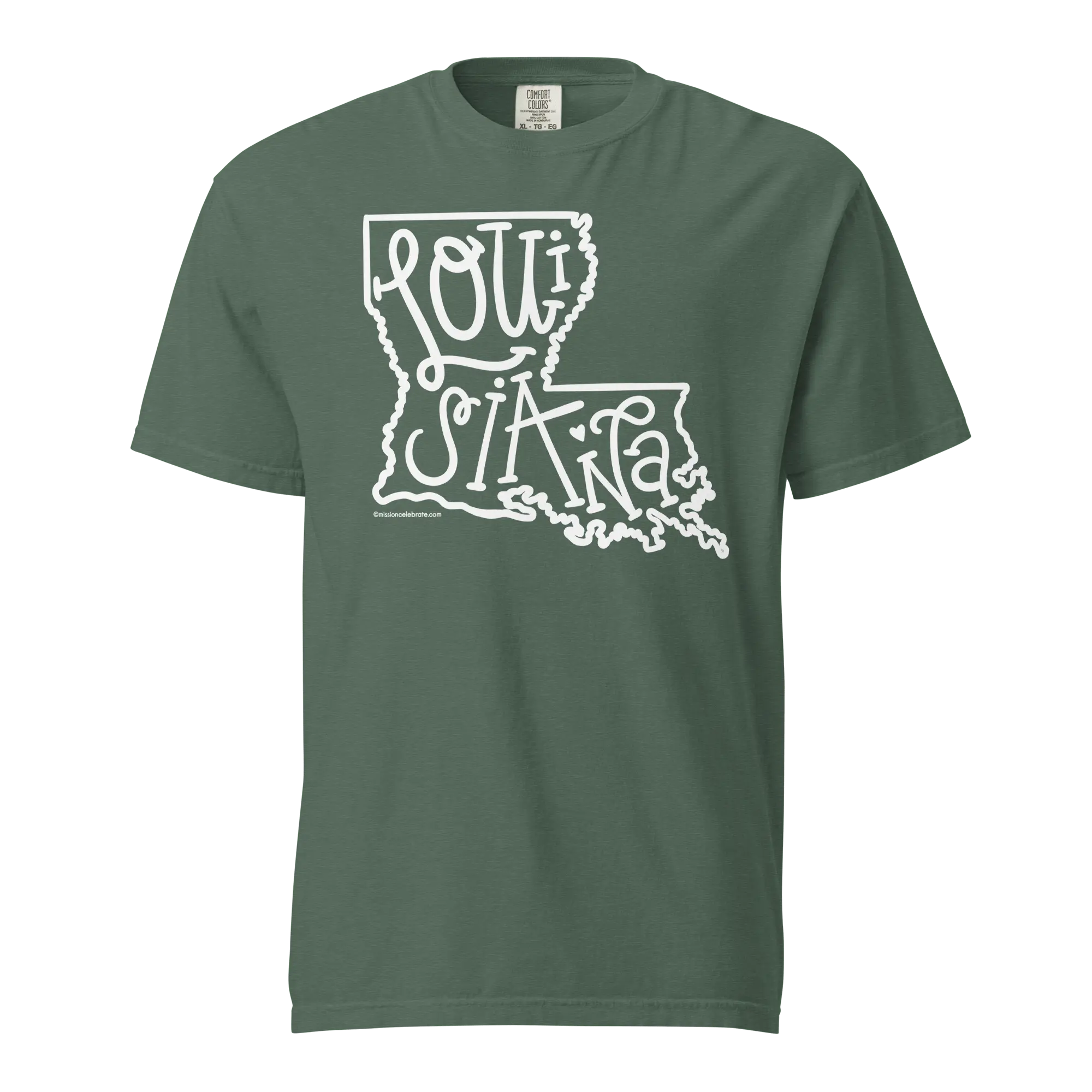 Louisiana T-shirt: Bouncy Letter Design by Leslie Gonce, Comfort Colors Tee
