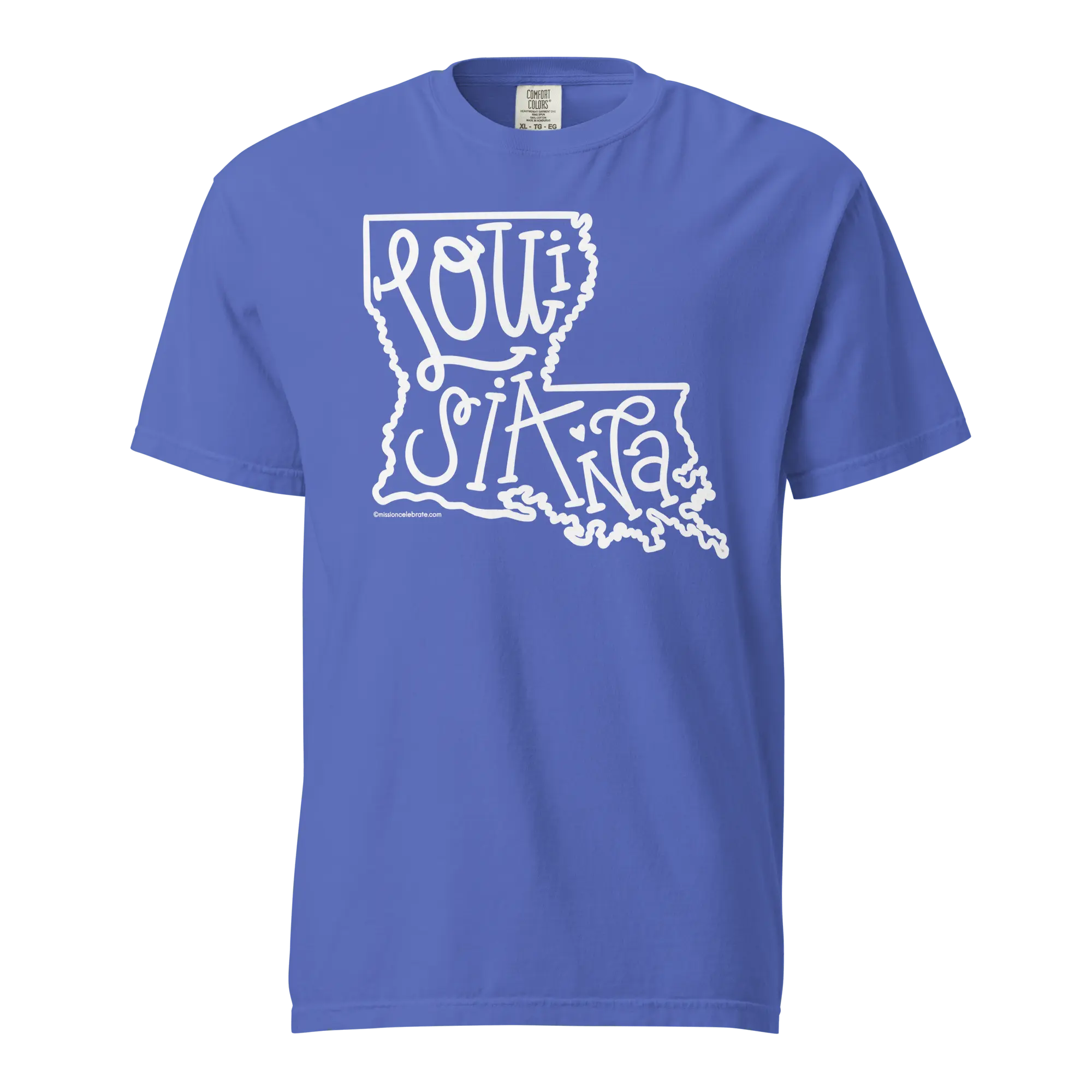 Louisiana T-shirt: Bouncy Lettering by Leslie Gonce, Comfort Colors Tee. 
