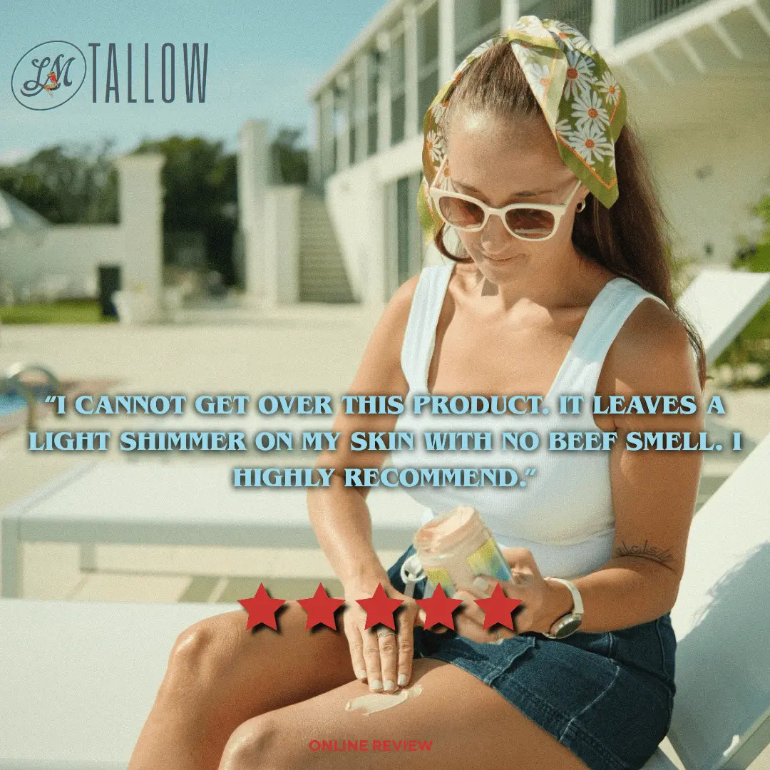 Luminous Bronze Whipped Tallow Moisturizer - Natural Bronzing Body Butter with Mica The Lady May