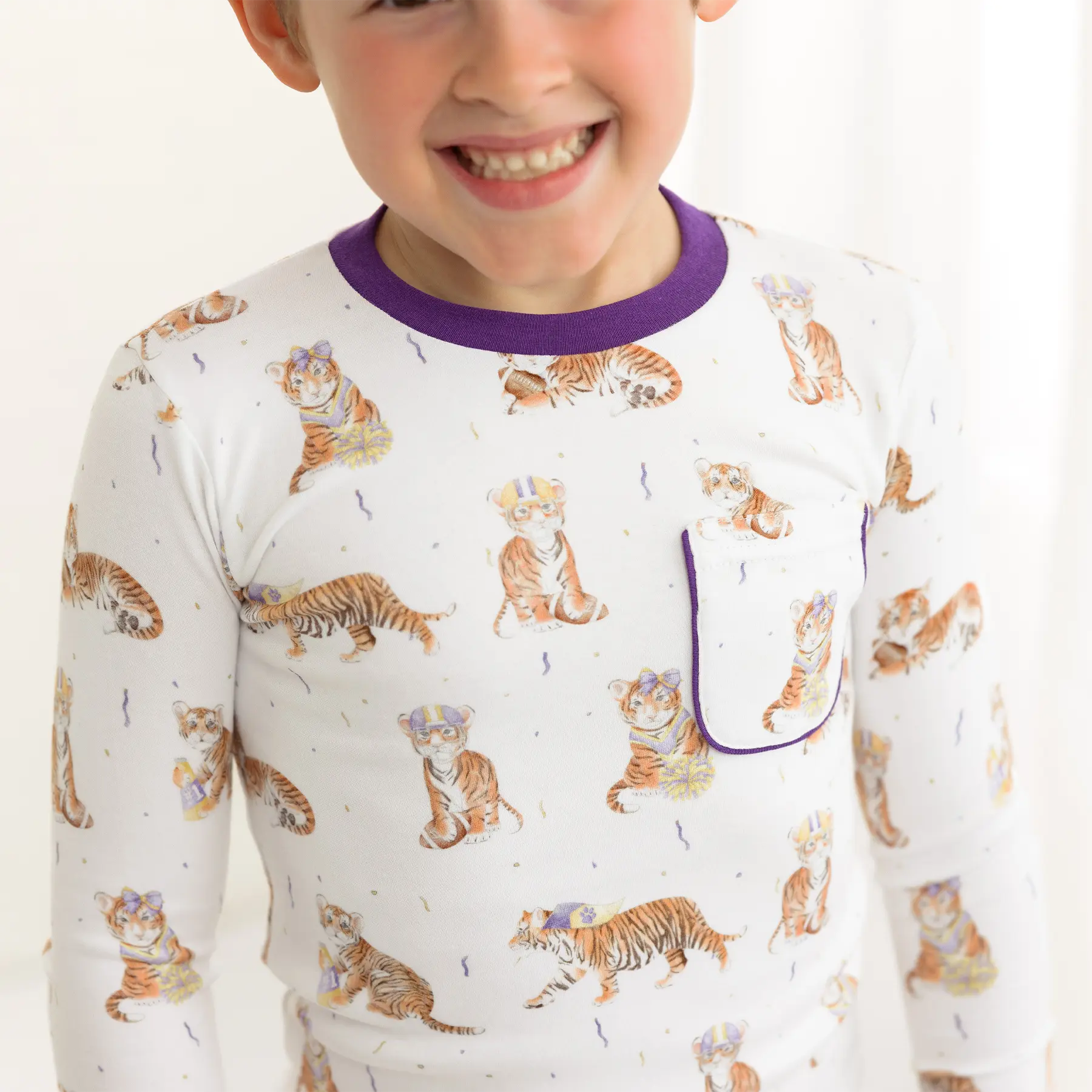 MVC: Louisiana Tigers Organic Cotton Pajama Set Nola Tawk