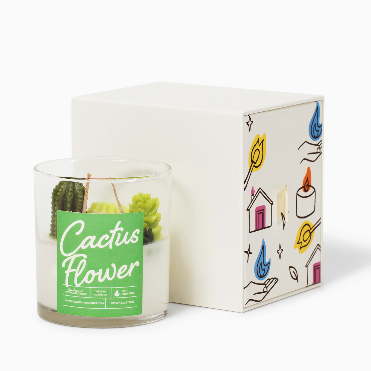 Cactus Flower Container Candle